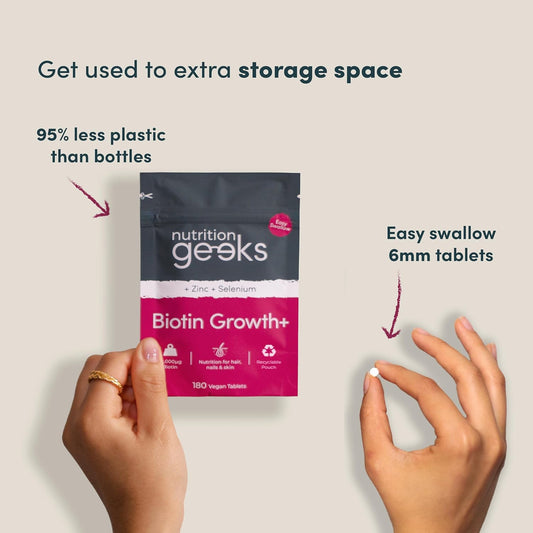 Biotin Hair Growth 10000 mcg with Zinc & Selenium – 180 Vegan Tablets for Healthy Hair, Skin & Nails, Men & Women