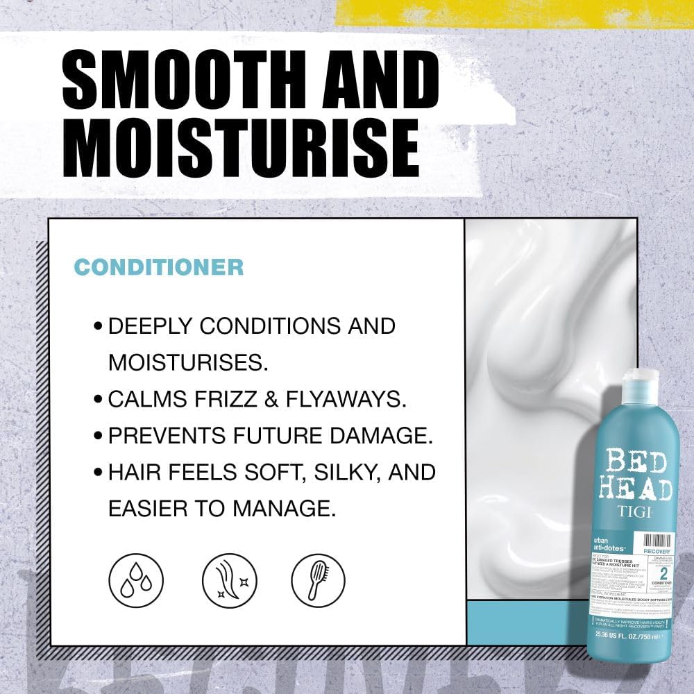 Hair Repair Shampoo & Conditioner by TIGI Bed Head – Restores Moisture, Strength, and Softness